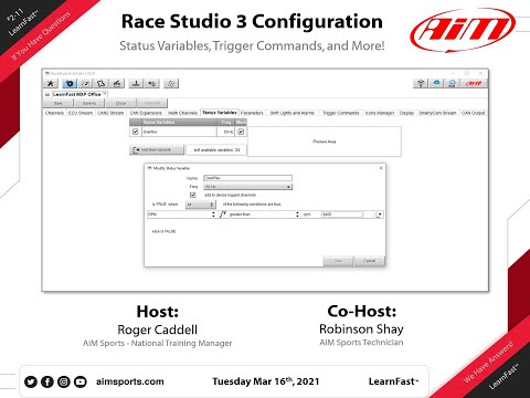 2-11 Status Variables, Trigger Commands and More! Live Webinar with Robinson Shay - 3/16/2021
