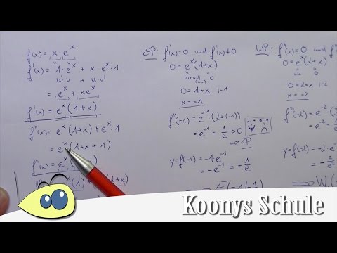 komplette Kurvendiskussion, e-Funktion, Extrempunkte, Wendepunkte, Grenzverhalten