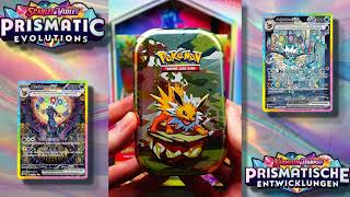 XXL Prismatic Evolutions 8x Tin Box Opening Pokemon