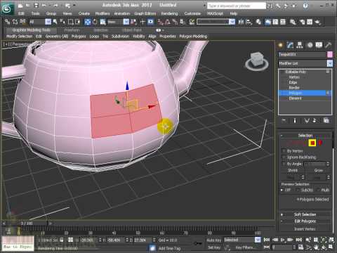 Vertex, Edge, Border, Polygon, Element Sub-Object Levels  - 3DSMax2012