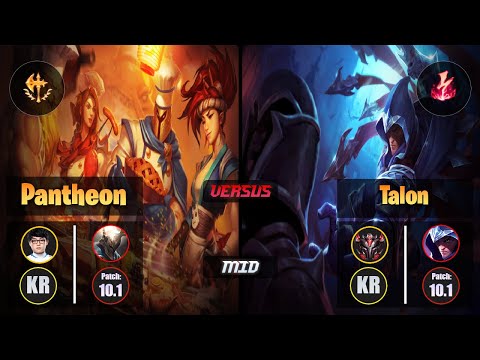 ShowMaker [Conqueror] PANTHEON (Mid) VS [Electrocute] TALON - Grandmaster KR Patch 10.1
