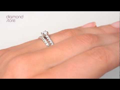 DN3225 - Diamond 0.71ct And 18K White Gold 2 Ring Bridal Set