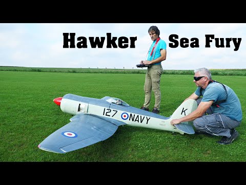 Hawker Sea Fury | giant scale RC plane | 4K | Syrovice 2022