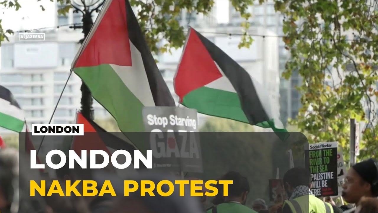 Pro-Palestinian march in London: Route changed during far-right rally Trafalgar square