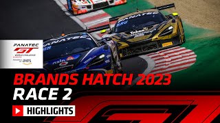 Race 2 Highlights | Brands Hatch 2023 | Fanatec GT World Challenge Europe Powered by AWS
