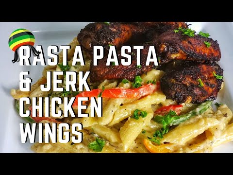 HOW TO MAKE RASTA PASTA WITH JERK CHICKEN WINGS | GREEDY GIRL ANN | #Stayhome #Withme