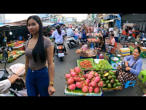 Amazing! Cambodian STREET FOOD Tour 2025 - Evening Walking Tuol Tom Poung Food Market Tour