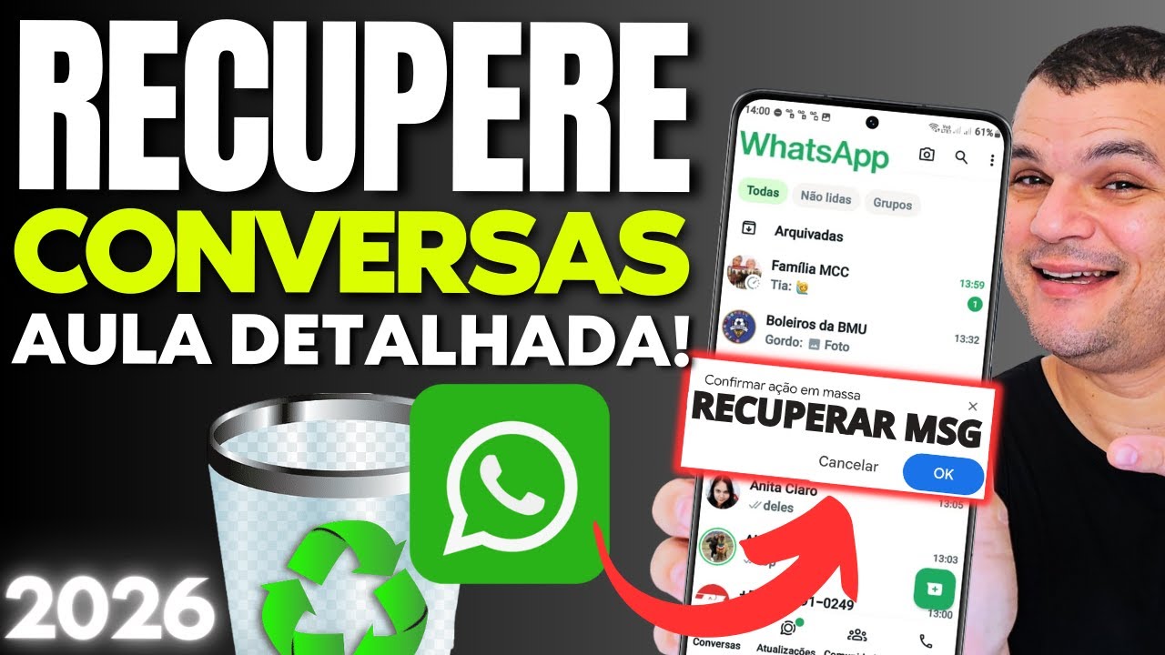 (AULA para INICIANTE) Restaurar conversas ANTIGAS APAGADAS DO WHATSAPP