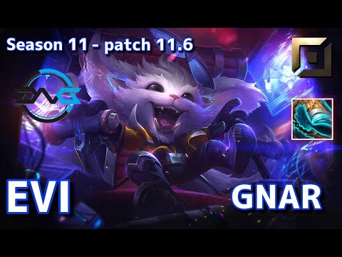 【韓国サーバー/C1】DFM Evi ナー(Gnar) VS ランブル(Rumble) TOP - Patch11.6 KR Ranked【LoL】