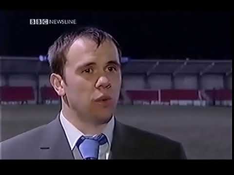 Richard Clarke interview with BBC following Cliftonville 0 Portadown 3 on 17/12/02 - Credit BBC