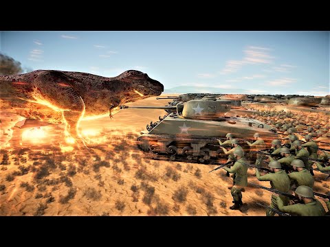 CAN 250,000 WW2 US ARMY WIPE OUT 500,000 T-REX ON ISLAND | Ultimate Epic Battle Simulator 2 UEBS 2