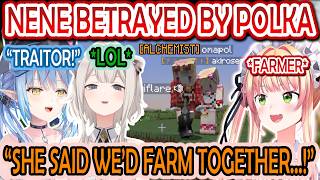 Botan & Lamy Laugh At Nene Who Gets Betrayed by Polka And Left to Farm Alone [Hololive Gold Rush 2]