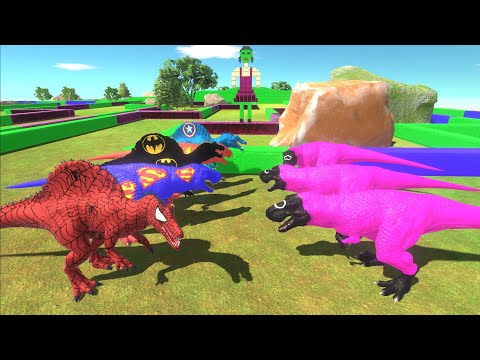 DINOSAUR SUPERHEROES SQUID GAME DEATH RUN - Animal Revolt Battle Simulator