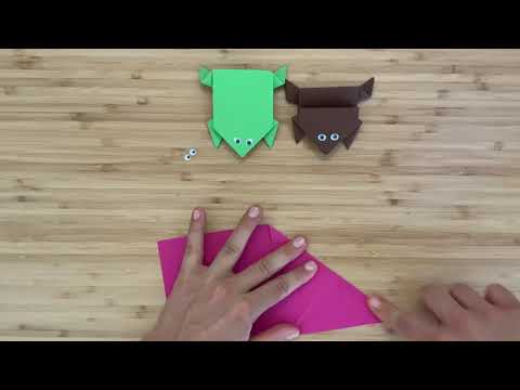 Basteln mit Kindern: Frosch (Origami)