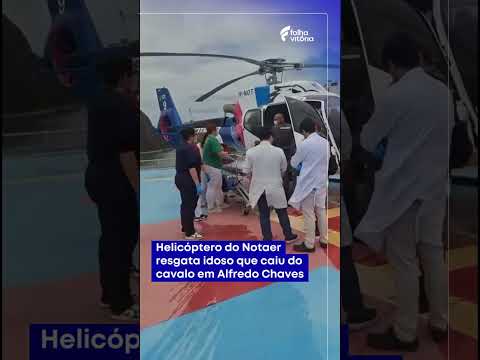 Helicóptero do Notaer resgata idoso que caiu do cavalo em Alfredo Chaves