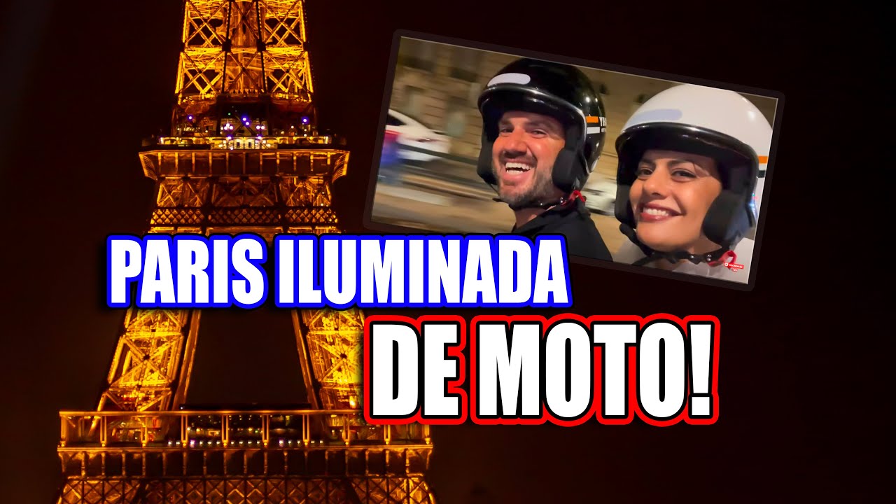 PARIS ILUMINADA DE MOTO ELÉTRICA DE APLICATIVO! #paris #andredegrossi #torreeiffel