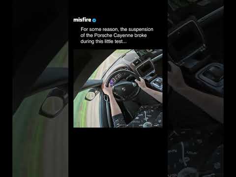 For some reason, the suspension of the Porsche Cayenne broke during this little test...