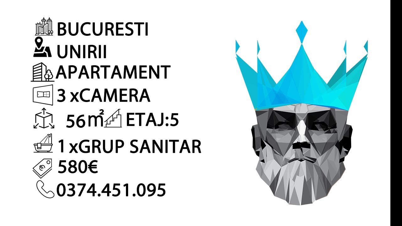 Tur video CANTEMIR - UNIRII  | 3 CAMERE | 5 MIN METROU | COMPLET MOBILAT
