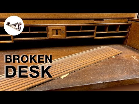 Broken Rolltop Desk Repair, Antique Furniture Restoration by Fixing Furniture