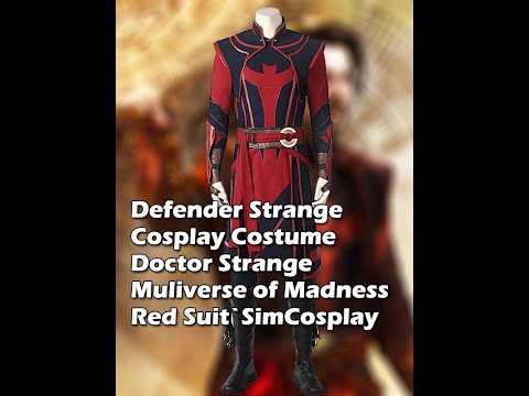 Defender Strange Cosplay Costume Doctor Strange Muliverse of Madness Red Suit