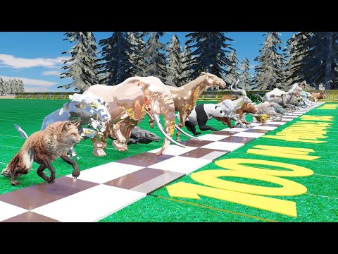 45 Wild Animals Roaring Race and Clash in an Epic Battle for Racing!