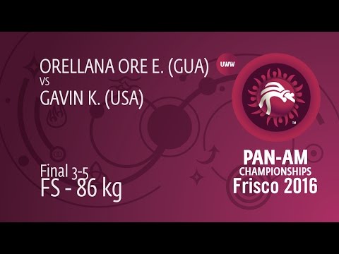 BRONZE FS - 86 kg: K. GAVIN (USA) df. E. ORELLANA ORE (GUA) by TF, 10-0