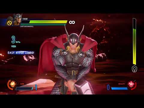 MARVEL VS CAPCOM INFINITE ARCADE GAMEPLAY THOR AND CAPTAIN  VS  ULTRON OMEGA FINAL BATTLE