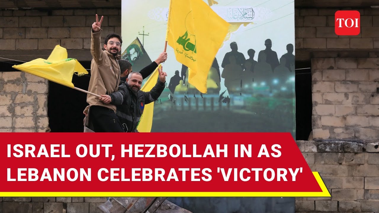 'Hezbollah Back': Lebanese Residents Burn Israeli Flag, Display Nasrallah Posters In South Lebanon
