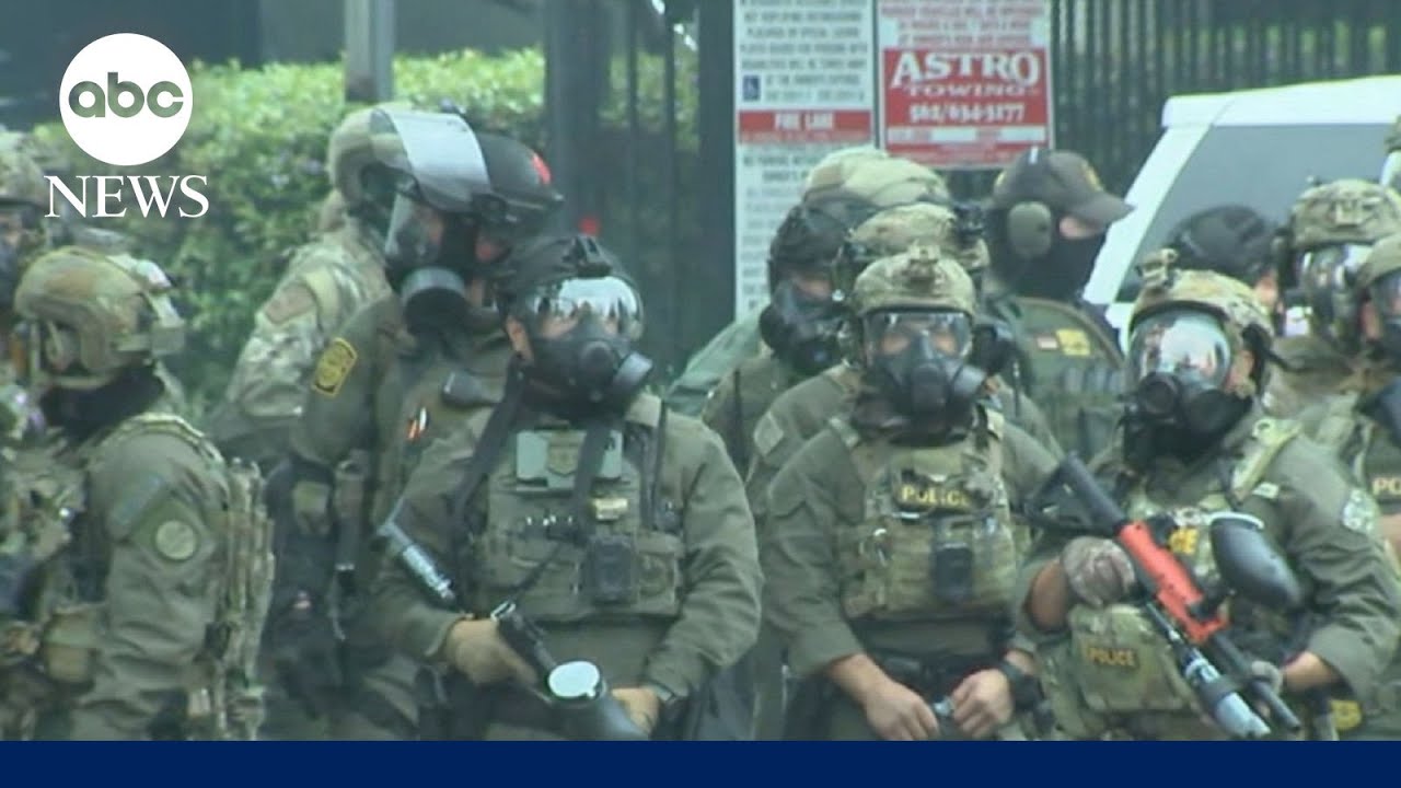 Protesters clash with ICE amid raids in Los Angeles