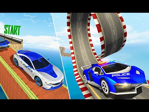 US Police Car Stunts 2020: Ramp Car Games - Level 3 and 4 Using New Police Car