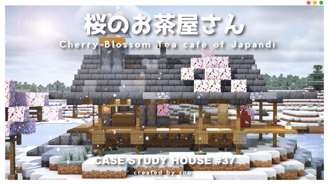 【マイクラ】簡単に作れる！桜の和風茶屋の作り方！ - Minecraft Builders