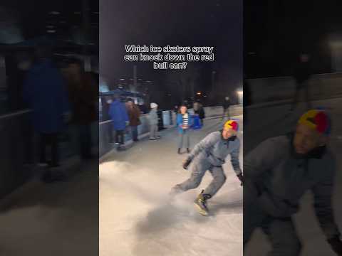 Can you knock down a Red Bull can? #iceskating #skating #skate #figureskating #hockey