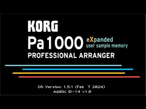 KORG PA1000 OS V1 5 1 eXpanded user sample memory