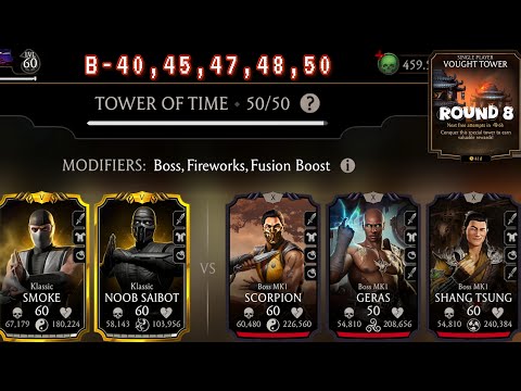 Tower of Time: Klassic Noob Saibot Gameplay | Boss B-40,45, & 50 Fight + Rewards | MK Mobile