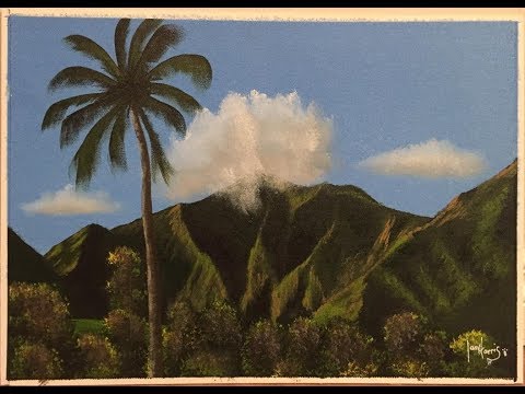 #154. How to paint a tropical mountain ACRYLIC