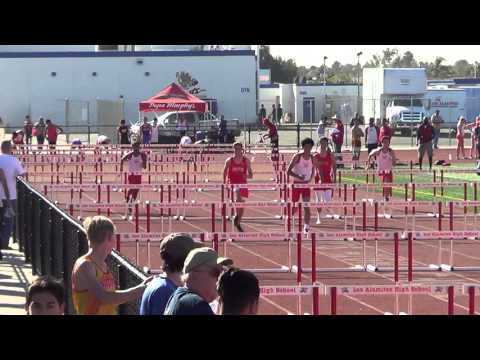 JVB 110m H vs Troy Woodbridge 3-16-16 - Los Alamitos Boys