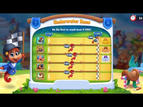 @Fishdom Level 11640 - 11644. Won 1st Place in Underwater Race 🏎️🏁
