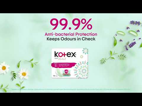 Kotex Soft® Herbal - 99.9%^ Anti-bacterial Protection