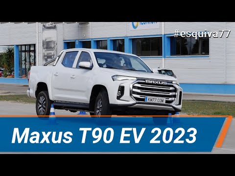 Maxus T90 EV 2023 – Maniobra de esquiva (moose test) y eslalon | km77.com
