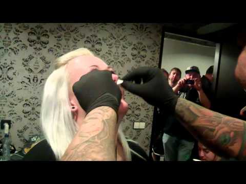 Getting pierced backstage @ 013 TILBURG HOLLAND at persistence tour w/ Biohazard