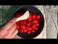 ASMR Compilation Frozen Cherry Tomatoes Stirred In A Plastic Bowl For 24 Minutes