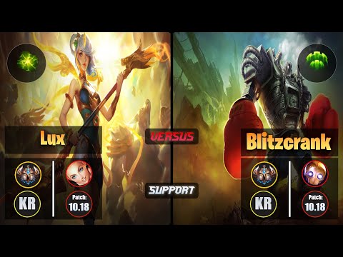 Challenger LUX [Aftershock] (Support) VS  BLITZCRANK - Challenger KR Patch 10.18