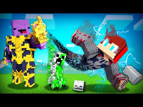 ALL AVENGERS ARMOR Speedrunner vs THANOS Hunter in Minecraft - Maizen JJ and Mikey