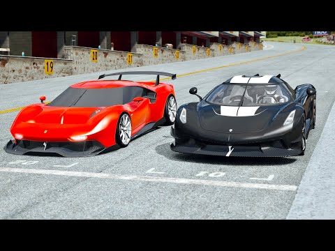 Koenigsegg Jesko Absolut vs Ferrari P80/C at Old Monza
