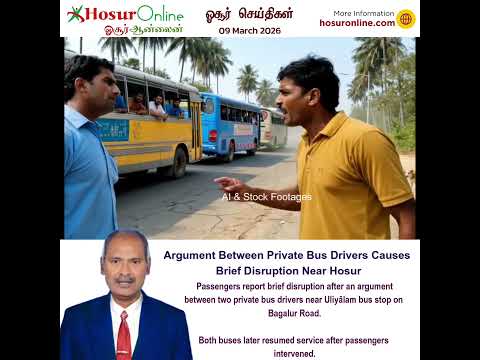 Passengers Report Argument Between Private Bus Drivers Near Hosur