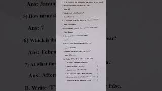Maths Worksheet for Class-1 | months, Days