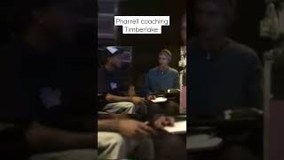 Pharrell working with Justin Timberlake in the studio