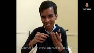 Anil Tumda, a Visually Impaired Student Uses Smartphone