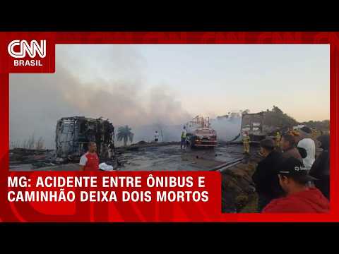 Batida entre ônibus e caminhão deixa 2 mortos e 23 feridos em MG; veja vídeos | LIVE CNN