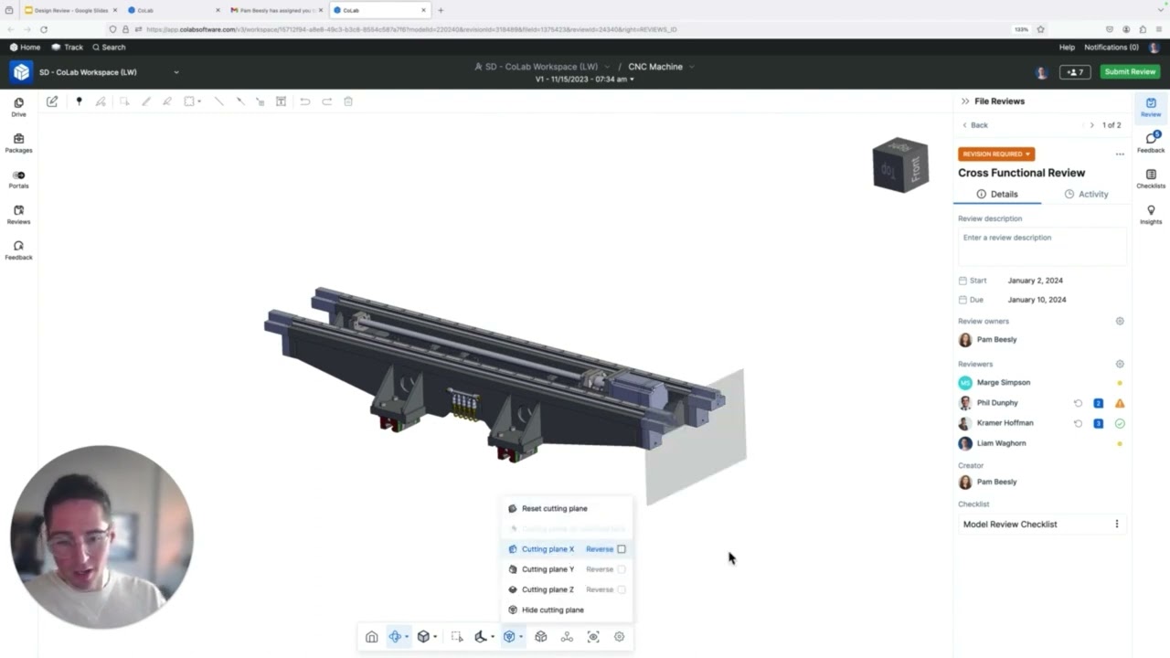 How do I add design review feedback in CoLab?